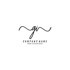 GI initial Handwriting logo vector templates