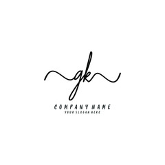 GK initial Handwriting logo vector templates