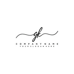 GK initial Handwriting logo vector templates