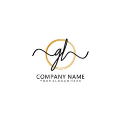 Fototapeta premium GL initial Handwriting logo vector templates