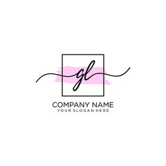 GL initial Handwriting logo vector templates