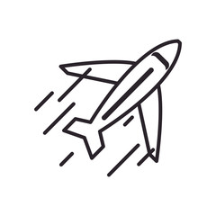 Isolated airplane line style icon vector design