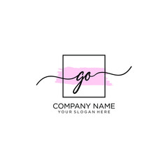 GO initial Handwriting logo vector templates