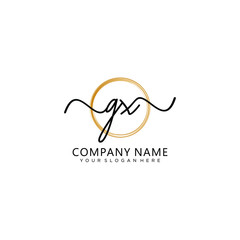 Obraz premium GX initial Handwriting logo vector templates