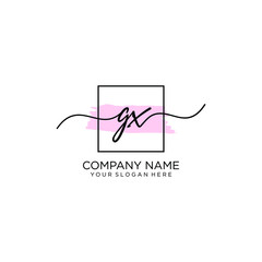 GX initial Handwriting logo vector templates