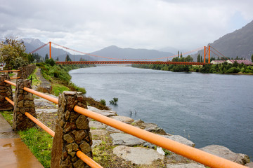 Puerto Chacabuco, Chile, bridge.
 Puerto Chacabuco is a small, cozy town 1,600 km South of Santiago...