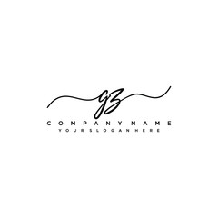 GZ initial Handwriting logo vector templates