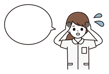 看護師 ナース パニック 吹き出し イラスト