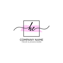 HC initial Handwriting logo vector templates