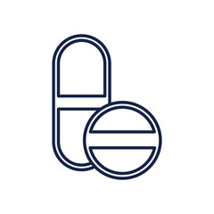 Pills line style icon vector design