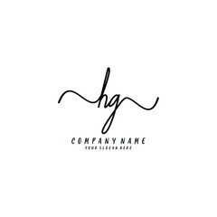 HG initial Handwriting logo vector templates