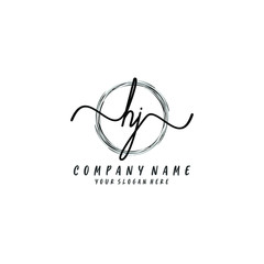 HJ initial Handwriting logo vector templates