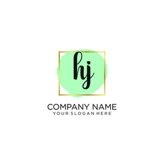 HJ initial Handwriting logo vector templates
