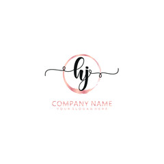 HJ initial Handwriting logo vector templates