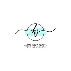 HJ initial Handwriting logo vector templates