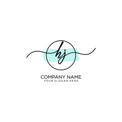 Fototapeta premium HJ initial Handwriting logo vector templates