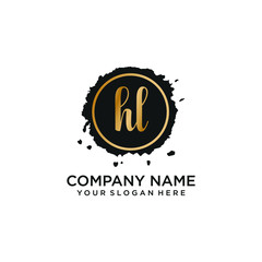 HL initial Handwriting logo vector templates
