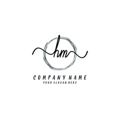 HM initial Handwriting logo vector templates
