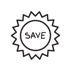 save stamp line style icon vector design