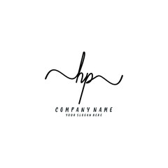 HP initial Handwriting logo vector templates