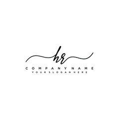 HR initial Handwriting logo vector templates