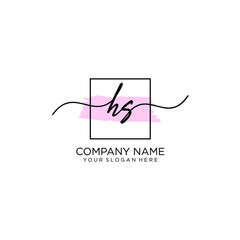 HS initial Handwriting logo vector templates