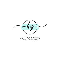 Obraz premium HS initial Handwriting logo vector templates