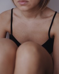 woman breast and knees with lingerie