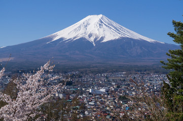 Fototapeta na wymiar 山梨県新倉山からの富士山