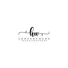 HU initial Handwriting logo vector templates