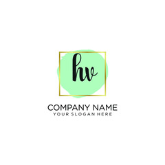 HV initial Handwriting logo vector templates