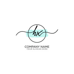 HX initial Handwriting logo vector templates