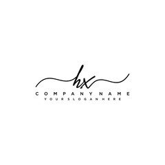 HX initial Handwriting logo vector templates