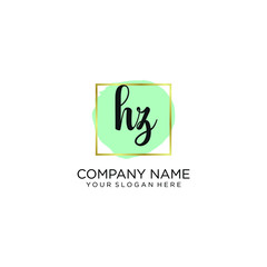 HZ initial Handwriting logo vector templates