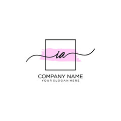 IA initial Handwriting logo vector templates