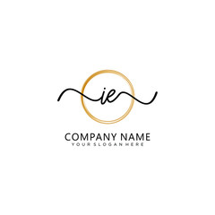 IE initial Handwriting logo vector templates