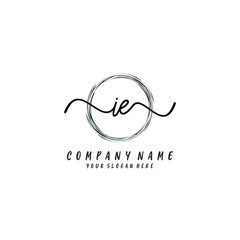IE initial Handwriting logo vector templates