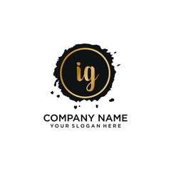 Fototapeta premium IG initial Handwriting logo vector templates