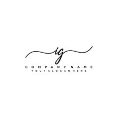 IG initial Handwriting logo vector templates