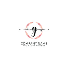 IJ initial Handwriting logo vector templates