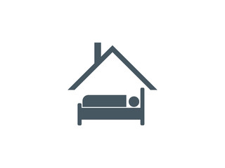 Stay home icon. Vector illustration, flat design.