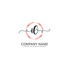 IL initial Handwriting logo vector templates