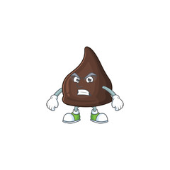 Mascot design style of chocolate conitos with angry face