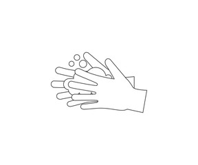 Hand washing icon. Vector illustration, flat design.
