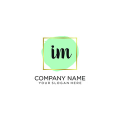 IM initial Handwriting logo vector templates