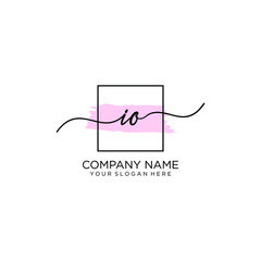 IO initial Handwriting logo vector templates