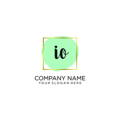 IO initial Handwriting logo vector templates