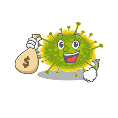 Fototapeta premium Rich insthoviricetes cartoon design holds money bags