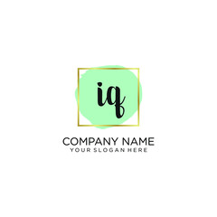 IQ initial Handwriting logo vector templates