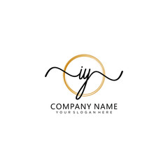 IY initial Handwriting logo vector templates